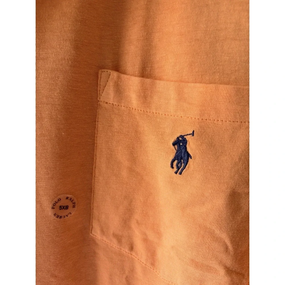 NWT Polo Ralph Lauren Men's Orange Short Sleeve Polo Shirt Pocket Size 5XB $138